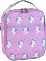 Kasqo Lunch Box for Girls,6.02L Insulated Cute Lunch Bag for Kids Children Lunch Tote with Shoulder strap Water Bottle Holder, Purple Unicorn - Image 7