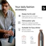 LARS NYSØM Stainless Steel Insulated XL Water Bottle 12oz 17oz 25oz 34oz 51oz | Insulated Thermo Flask for Hot and Cold Beverages | Leakproof Drinking Bottle (Blush Rose, 50.7 oz) - Image 3