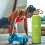 Sport 32oz Glass Water Bottle 1000ml /1 liter Borosilicate Glass Water Bottle Reusable Waterbottle Jugwith Silicone Sleeve and Unique Lid (Green - Image 4
