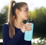 MEZMUT Insulated Water Bottle with Straw&2 Lids 32oz Metal Water Bottle Leakproof Travel Stainless Steel Water Bottles Reusable Double Wall Gym Sports Cup Flask for Camping Hiking, Blue - Image 6