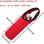 2 Pieces Water Bottle Carrier, LORITARIA Neoprene Sleeve Cup Carrier Pouch with Carrying Handle,Fit for 16oz-21oz Portable Sport Water Bottle - Red, Blue - Image 3