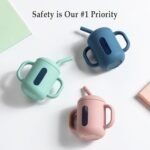 CLYMENE Silicone Training Cup with Straw & Handles | Baby Sippy Cup | Water Drinking Cup for Infants and Toddlers 6 Months+, 6 oz, Sage - Image 6