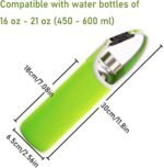 2 Pieces Water Bottle Carrier, LORITARIA Neoprene Sleeve Cup Carrier Pouch with Carrying Handle,Fit for 16oz-21oz Portable Sport Water Bottle - Green, Blue - Image 3