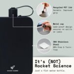 Flat Water Bottle | Stainless Steel 17oz Flask | Minimalistic Design for Easy Portability | BPA-Free, Leak-Proof | Perfect for Travel, Gym, and Everyday Use (Black) - Image 4