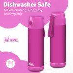 Jarlson® Kids Water Bottle CHARLI [18OZ] - Stainless Steel Thermo Bottle with Straw - Insulated, Spill Proof Waterbottle for School & Sports - Thermo Tumbler for Boys & Girls (Magenta) - Image 4