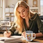 12OZ Sublimation Insulated Stainless Steel Coffee Mug with Lid Bulk 1 Pack,Double Wall Vacuum Travel Coffe Cup with Handle,Reusable Metal Tumbler,Camping Mugs Keep Hot (4) - Image 5