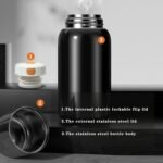 Insulated Water Bottle 17.6 oz Vacuum Insulated Tumbler for Hot & Cold Drinks Wide Mouth Leak-Proof Stainless Steel Travel Coffee Mug (Silver, 17.6oz) - Image 9