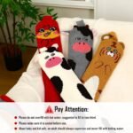 Nuanchu 4 Pack Long Hot Water Bottles with Soft Cute Animal Cover 2 L Large Capacity Rubber Hot Water Bags for Pain Relief Waist Back Warm Hots Cold Therapy Christmas Gift for Women Men - Image 4
