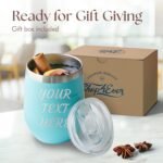 Personalized Your Text & Logo Wine Tumblers 12 oz. Laser Engraved Stainless Steel Vacuum Insulated Travel Mug with Lid, Custom Birthday Gift for Him, Her - Image 6