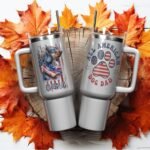 US Flag Dachshund Dog Dad Insulated Tumbler Patriotic 4th of July Gift Idea Customized Name Tumbler Personalized With Lid Engraved 40oz with Lid - Image 6