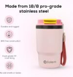 Insulated 16oz Stainless Steel Tumbler Mug Leakproof Double Walled Vacuum Thermal Coffee Cup with 2-in-1 Straw & Lid, Cupholder-Friendly Travel Mug for Hot & Cold Drinks (Pink) - Image 4