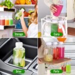 BIGIVACA 16 oz Glass Milk Bottles with Airtight Lids - 8 Pack Reusable Juicing Bottles with Capacity Marks - Square Drinking Jars Container for Juice, Coffee, Tea, Water - Image 4