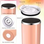 Mimorou 12 Pack Skinny Tumblers with Straws and Lids, 20 oz Stainless Steel Slim Double Wall Tumbler Vacuum Insulated Water Cup Travel Coffee Mug,12 Colors - Image 4