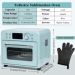 Sublimation Oven Machine 16L 110V 1400W Blue with Digital Display, Convection Oven for Sublimation Blanks Tumblers Mugs Cups Water Bottles Bulk Transfer with Glove - Image 4