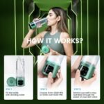 Hydrogen Water Bottle Generator - Up to 6000+ PPB Concentration - SPE/PEM Technology - Voice Reminder - Water Ionizer Machine Suitable for Travel, Daily and Office Drinking - 12oz (Green) - Image 3