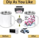 12 Oz Sublimation Coffee Mug Blanks With Handle, 6 Pack Stainless Steel Sublimation Coffee Tumbler, Individually Boxed, White - Image 4