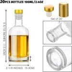 Danmu 20 Pack Glass Bottles with Lids 3 oz Airtight Leakproof,Thick Base100ml Glass Bottles with Cork for Hot Sauce,Wine,Kombucha,Mead,Syrup,Vanilla Extract,Soda,Shrink Capsules Included - Image 3