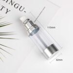 Furnido Airless Pump Bottles,Empty Refillable Acrylic Makeup Containers with Matte Silver Pump,Travel Lotion Dispenser for Shampoo/Cream/Foundation-TSA Approved Travel Size (1 Oz/30ML) - Image 4