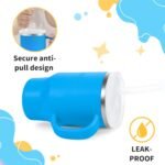 Bella's Friends Handy Mini Tumbler – Adorable 9 oz Toddler Sippy Cup, Stainless Interior & Silicone Body, Leak‑Proof, Dishwasher Safe, Gift for 1-3 Years Old Girls&Boys, 2 Pack, Azure Blue&Seafoam - Image 4