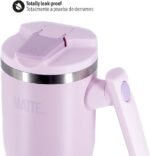 Matte 40 oz tumbler with handle and straw - Leak Proof Tumbler - Insulated Tumblers - Stainless Steel Tumbler - Hot and Cold Drinks - tumblers for women (Pink, 40oz) - Image 4