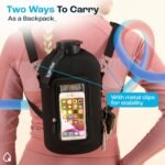 AQUAFIT 1 Gallon Jug Sleeve, Neoprene Water Bottle Bag with Adjustable Shoulder Strap and Pocket, 128 oz Sling Bag, Carrier Bag (Sleeve Only - No Bottle, Black) - Image 4