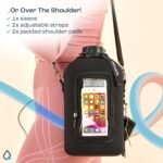 AQUAFIT 1 Gallon Jug Sleeve, Neoprene Water Bottle Bag with Adjustable Shoulder Strap and Pocket, 128 oz Sling Bag, Carrier Bag (Sleeve Only - No Bottle, Black) - Image 5