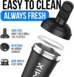 VELOMIX 24 oz Stainless Steel Shaker Bottle with Wire Whisk - Leakproof, No Clumps, Odor Resistant Metal Shaker Bottle, Insulated Shaker Cups for Protein Shakes, Pre Workout and Smoothie (Black) - Image 5