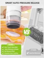 Vacuum Sealer Set (Vacuum Machine + 30 Reusable Vacuum Bags) Handheld Vacuum Sealer for Food, Portable Compact Food Sealer with Auto-Stop & Detachable Filter, 5X Freshness Lock - Image 3