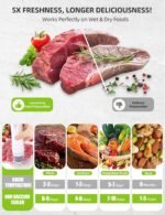 Vacuum Sealer Set (Vacuum Machine + 30 Reusable Vacuum Bags) Handheld Vacuum Sealer for Food, Portable Compact Food Sealer with Auto-Stop & Detachable Filter, 5X Freshness Lock - Image 5