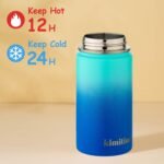12oz Insulated Water Bottle with Straw, Portable Stainless Steel Cup with Carrying Handle, Leakproof Water Bottle -Blue - Image 4