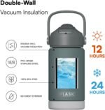 12oz Kids Water Bottle with Straw Lid | 100% Leak Proof | Insulated Stainless Steel Double Walled Thermos | BPA and Sweat free | Hot & Cold (Gray) - Image 4