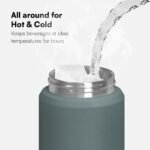 12oz Kids Water Bottle with Straw Lid | 100% Leak Proof | Insulated Stainless Steel Double Walled Thermos | BPA and Sweat free | Hot & Cold (Gray) - Image 5
