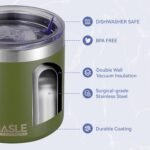 HASLE OUTFITTERS 10oz Insulated Tumblers with Lid and Straw,Stainless Steel Tumbler Travel Coffee Mug,Double Wall Reusable Tumbler Cup for Iced and Hot Drinks（Army Green，1 Pack - Image 3