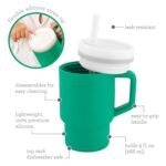 Infantino My 1st Tumbler, Silicone Sippy Cup with Straw & Handle, Spill-Resistant Baby Cup for On-the-Go, BPA-Free Transition Bottle, Alpine - Image 4