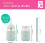 Elk and Friends 16 oz Mason Jar Cups with Straw Lids + Silicone Straws | Pint Glass Jars | Smoothie Cups | Drinking Glasses | Oats Container + Food Storage | 4 Pack - Image 5