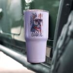 All American French Bulldog Dog Grandpaw Grandpa Patriotic 4th of July US Flag Insulated Tumbler Gift Custom Personalized Insulated Tumbler Full Lid 30oz - Image 4