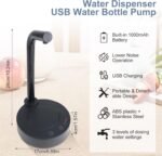 5 Gallon Drinking Water Dispenser Pump, 3 Speed Button Electric Bottle Water Dispenser Pump with Tubes & Coaster for 1-5 Gallon Water Jugs - Image 3