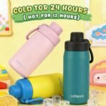 GOPPUS 15 Oz Kids Insulated Water Bottle with Spout Lid, Stainless Steel Double Wall Vacuum Cup, Leakproof, BPA Free, Suitable for Boys and Girls（Navy Blue） - Image 4