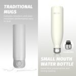 WATERSY Stainless Steel water bottles,17oz/500ml Insulated Water Bottles,Cream White metal water bottle Keeps Drink Cold and Hot,BPA Free kids water bottles for School,Gym,Travel,Sports - Image 4