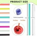 8pcs Color Replacement Straws for Owala FreeSip 24oz 32oz Bottle, Reusable Plastic Straws with Cleaning Cleaner Brush for Insulated Stainless Steel Water Bottle Tumbler Accessories - Image 5