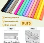 8pcs Color Replacement Straws for Owala FreeSip 24oz 32oz Bottle, Reusable Plastic Straws with Cleaning Cleaner Brush for Insulated Stainless Steel Water Bottle Tumbler Accessories - Image 7