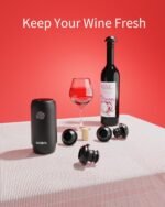 Electric Wine Saver & Preserver Pump with Vacuum Wine Bottle Stopper, Rechargeable, 4 Reusable Wine Bottle Stoppers, Wine Sealer, Keep Wine Fresh for Days - Image 3