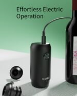 Electric Wine Saver & Preserver Pump with Vacuum Wine Bottle Stopper, Rechargeable, 4 Reusable Wine Bottle Stoppers, Wine Sealer, Keep Wine Fresh for Days - Image 4