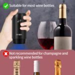 Electric Wine Saver & Preserver Pump with Vacuum Wine Bottle Stopper, Rechargeable, 4 Reusable Wine Bottle Stoppers, Wine Sealer, Keep Wine Fresh for Days - Image 6
