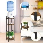 5 Gallon Water Dispenser Jug Stand 3-Tier Drink Beverage Dispenser Holder with Storage Shelf, 36.5'' Tall Water Stand for 1-5 Gallon Water Bottles/Crocks, Water Jug, Plants, Rustic Brown & Black - Image 4