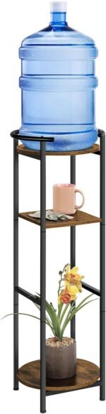 5 Gallon Water Dispenser Jug Stand 3-Tier Drink Beverage Dispenser Holder with Storage Shelf, 36.5'' Tall Water Stand for 1-5 Gallon Water Bottles/Crocks, Water Jug, Plants, Rustic Brown & Black - Image 5