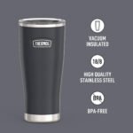 THERMOS ICON SERIES Stainless Steel Cold Tumbler with Slide Lock, 24 Ounce, Granite - Image 3