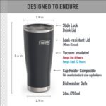 THERMOS ICON SERIES Stainless Steel Cold Tumbler with Slide Lock, 24 Ounce, Granite - Image 7