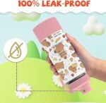 Capybara Gifts for Kids - 18oz Capybara Water Bottle with Straw Lid, Kids Stainless Steel Insulated Water Bottle, Leak Proof, BPA-Free, Animals Cup for School, Travel, Birthday Gift Cup for Teens - Image 4