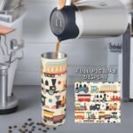 Vintage Train Stainless Steel Insulated Tumbler with Lid - 20oz Retro Locomotive Travel Mug, Reusable Metal Straw & Brush, Double-Wall Vacuum Bottle Cup for Hot Cold Drinks,Gifts - Image 4